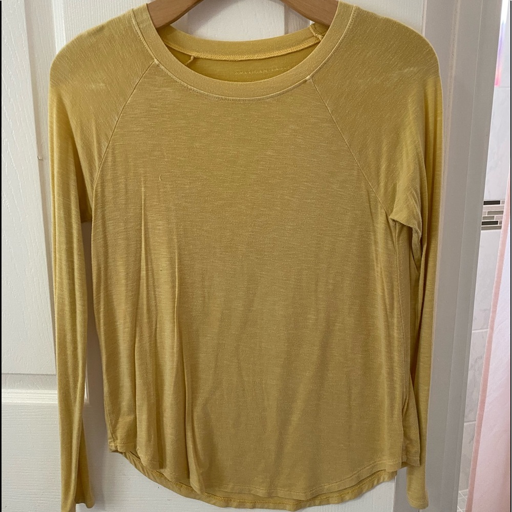 mustard yellow comfy long sleeve tee